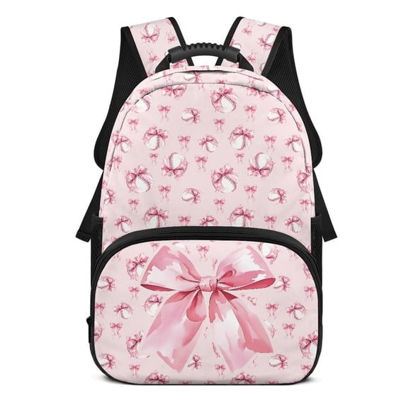 HUIACONG Big Baseball Bow School Backpack for Boys Girls Ages 6-18 Water Resistant Multi Pocket Padded Adjustable Straps Large Capacity Bookbag for Elementary Middle High School Daily Use
