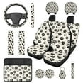 thumbnail image 1 of HUIACONG Black Dog Paw Print Car Seat Covers Full Set 14 Pcs Universal Front and Back Seat Covers with Seat Belt Covers Armrest Cover Steering Wheel Cover Headrest Cover Coasters Keychain, 1 of 8