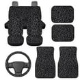 thumbnail image 1 of HUIACONG Black Leopard Car Floor Mats Car Seat Covers All Weather Anti Slip Driver Seat, Car Steering Wheel Cover Passenger Seat and Rear Floor Mats Easy Installation for SUV, Vans,Sedan,Truck, 1 of 8