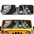 thumbnail image 1 of HUIACONG Black Polynesia Windshield Sunshade for Jeep Wrangler,Sun Visor Windshield Shade Cute Dogs Blocks UV Rays,Shade Heat Shield Compatible with Jeep Wrangler TJ JK JL 2/4 Door, 1 of 6