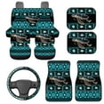 thumbnail image 1 of HUIACONG Blue Aztec Turtle All Weather Car Mats Set 9 Pack Rubber Non-Slip Floor Mats with ar Steering Wheel Cover and Car Seat Covers Auto Interior Accessories Universal Fit Automotive Floor Mats, 1 of 8