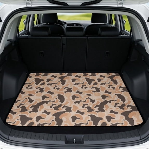 HUIACONG Boho Floral Horse Print Car Trunk Mat, Wipe Clean Stitched Edge Polyester 29" x 39", Moisture Resistant Non-Slip All, Fast Install Universal Fit for SUVs Sedans Trucks