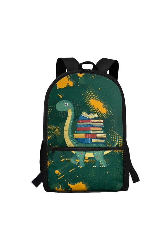 Book Dinosaur Kids Backpack for Back to School Ergonomic Adjustable Straps Water Resistant Large Capacity for Students 6‑18 Daily Use