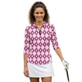 thumbnail image 1 of HUIACONG Breathable Tennis Tops for Sports Outdoor Training Golf, Polyester Spandex Fabric with Zipper Quarter Zip Ladies Golf Top 3/4 Sleeve, Golf, 1 of 10