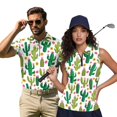 thumbnail image 1 of HUIACONG Cactus Matching Golf Shirts for Couples Mens Short Sleeve Golf Shirt Sleeveless Tennis Tops for Women Collared 1/4 Zip Quick Dry Moisture Wicking Casual Sports Clothes Woman S, 1 of 6
