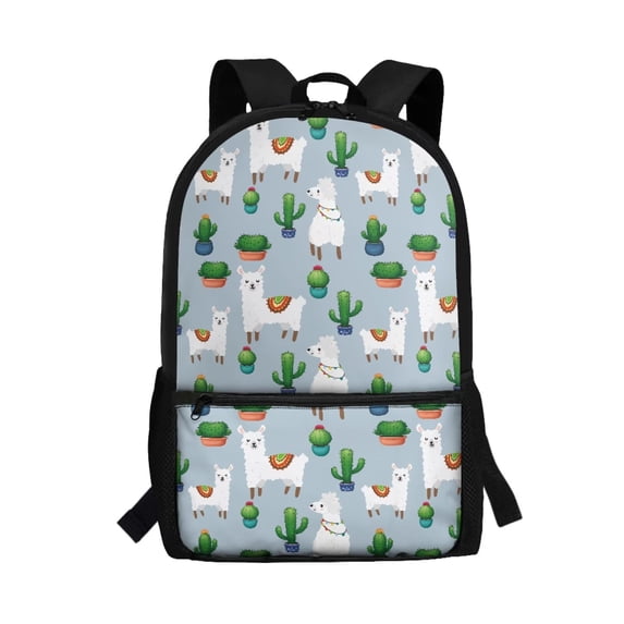 HUIACONG Cactus Pattern Kids Backpack for High School Students Lightweight Water Repellent Large Capacity for Boys Girls 6‑18 Daily Travel