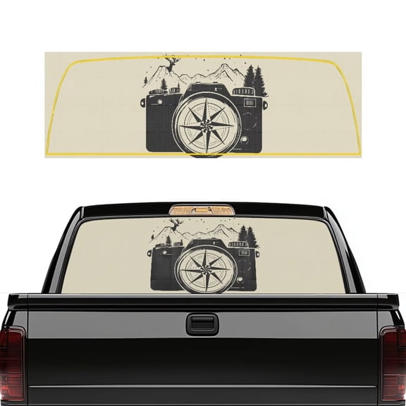 HUIACONG Camera Mountain Back Window Decals Trucks Full Window Coverage Truck Rear Windows Graphic Decal 66 x 22 inch Easy Installation Fit Most Pickup Trucks SUV Universal