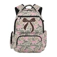 thumbnail image 1 of HUIACONG Camo Bow Print Backpack for Teen Girls 8-16, Adjustable Padded Straps School Bag, Water Resistant Multi Pocket Large Capacity Bookbag for School Travel Daily Use, 1 of 7
