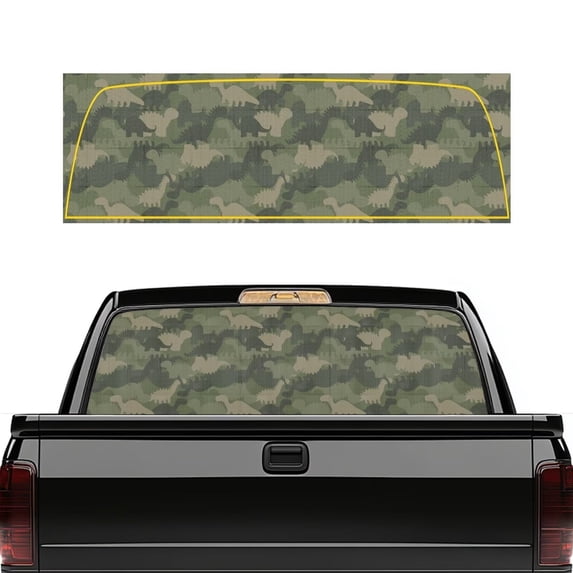 HUIACONG Camo Dinosaur Rear Window Decal Back Window Decals Trucks Truck Accessories Full Windows Coverage Trucks Rear Windows Perforated Decal Wrap 66 x 22 inch for Truck SUV
