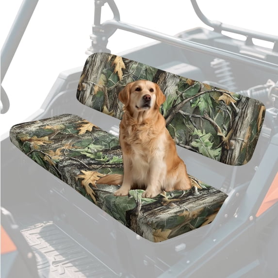HUIACONG Camo Forest UTV Seat Covers Waterproof Easy Installation 4 Wheeler Seat Cover Non-Slip Soft for Kawasaki Mule 4010