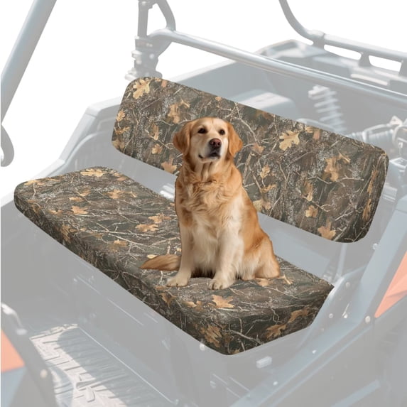 HUIACONG Camouflage Hunt Forest UTV Seat Covers Waterproof Breathable Universal UTV Seat Covers Non-Slip Soft for Kawasaki Mule 4010