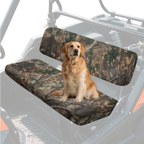 HUIACONG Camouflage Hunting Forest UTV Seat Covers Waterproof Easy Installation Universal UTV Seat Covers Non-Slip Soft for Kawasaki Mule 4010