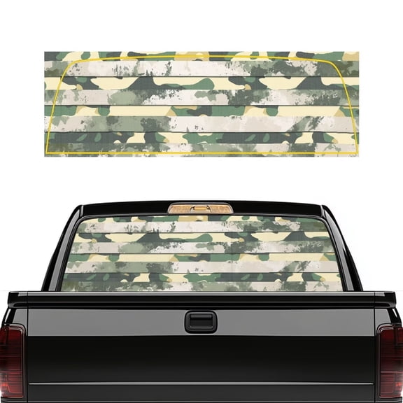 HUIACONG Camouflage Pickup Car Window Stickers Rear Window Decals Trucks Truck Rear Windows Perforated Decal Wrap Back Windows Decals Stickers 66 x 22 inch for Trucks SUV
