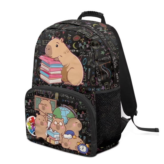 HUIACONG Capybara School Backpack for Boys Girls Ages 6-18 Large Capacity Water-Resistant Bookbag for Elementary Middle High School Back to School Use