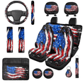 thumbnail image 1 of HUIACONG Car Seat Cover Set, with Car Seat Covers Key Fob Front Back Seat Covers, 14 Pcs Abstract Impasto American Flag Pattern Automotive Interior Accessories, 1 of 5