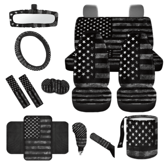 HUIACONG Car Seat Cover Set, with Car Armrest Cover Car Seatbelt Shoulder Strap Cover, 14 Pack Stylish Suitable for Auto Cars