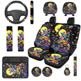 thumbnail image 1 of HUIACONG Car Seat Cover Set, with Car Headrest Covers Key Fob Key Pendant, Frog and Guitar Practical Wear Resistant Car Interior Accessory Kit, 1 of 5