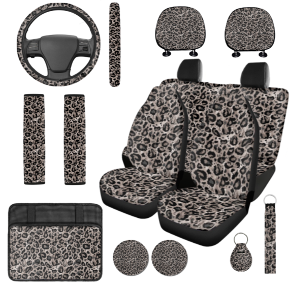HUIACONG Car Seat Cover Set, with Keychain Auto Center Console Protective Cover, Personalized Suitable for Vans Cars