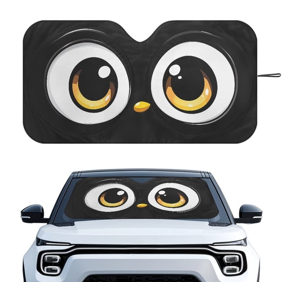 HUIACONG Cartoon Eyes Windshield Sunshade Foldable for Trucks Large Sedan & SUV, Block UV Rays Sunscreen Cute Car Sun Shade Windshield Protect Your Electronics