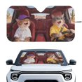 thumbnail image 1 of HUIACONG Cat Road Trip Print Protector Car Windshield Sun Shade UV Reflective Heat Reflector Interior Protection Windshield Sunshade for Universal Fit Front Window, 1 of 7