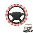 thumbnail image 1 of HUIACONG Christmas Snowflakes Golf Cart Steering Wheel Cover 13-14 Inches Anti-slip Golf Steering Wheel Protection Flannel Comfortable Compatible with EZGO Yamaha Club Cars, 1 of 7