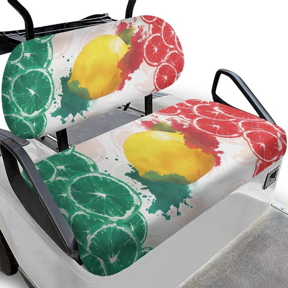 HUIACONG Citrus Splash Gifts Golf Cart Seat Covers for Travel Outdoor, Golf Cart Seat Covers and Backrest Cover Universal