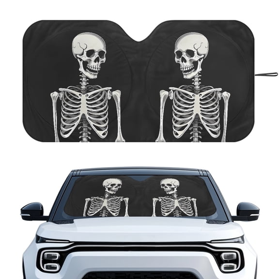 HUIACONG Classic Skeleton Heat Reflector Foldable Sunshade for Universal Fit Sedans SUV Truck Blocks Shade UV Rays UV Blocking Car Windshield Sun Shade