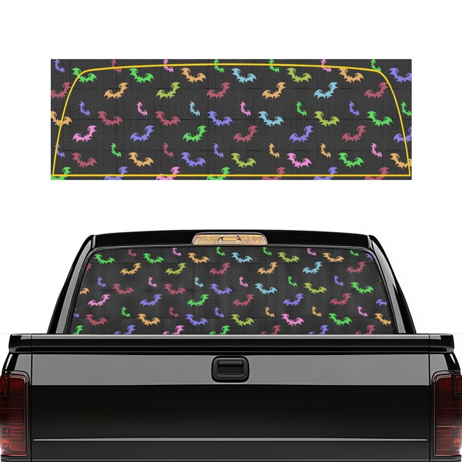 Sticker Rear Window Signage HUIACONG Colored Bats Truck Rear Window Sticker Rear Window Sticker ...