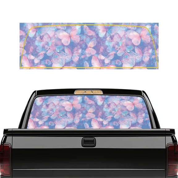 HUIACONG Colored Butterfly Back Window Decal Rear Window Decals Trucks Easy to Install Pickup Truck Back Window Graphic Full Windows Coverage Suitable for Most Pickup Trucks