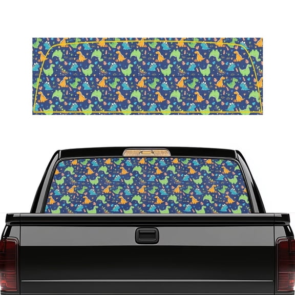 HUIACONG Colored Dinosaur Pickup Car Window Stickers Truck Accessories Personalized Decoration Decal 66 x 22 inch Truck Rear Windows Graphics Easy Installation Fit Most Pickup Trucks SUV