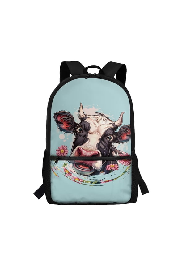 Colorful Cow Kids Backpack for Teen Boys Large Capacity Water Resistant for Back to School Elementary High School Daily Travel