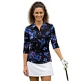 thumbnail image 1 of HUIACONG Comfortable Women's Golf Polo Shirt for Workout Sports, Soft 3/4 Sleeve Athletic Golf Shirts with Polyester Spandex Fabric, Ladies Athletic Golf Top, 1 of 10