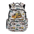 thumbnail image 1 of HUIACONG Construction Vehicle Backpack for Kids 9-12, Bulldozer Excavator Print School Bag, Lightweight Water Resistant Bookbag for Daily School, 1 of 7