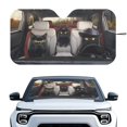 thumbnail image 1 of HUIACONG Cool Black Cat Driving Print Car Windshield Sun Shade Heat and UV Protection for Auto Sedan Trucks, Protect Interior Foldable Cars Interior Accessories Custom-fit, 1 of 7