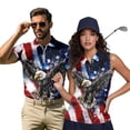 thumbnail image 1 of HUIACONG Couples 4th of July Shirts Sleeveless Golf Tops for Women Breathable Mens Short Sleeve Golf Shirt 1/4 Zip Moisture Wicking Quick Dry Lightweight Outdoor Sports Wear Man S, 1 of 7