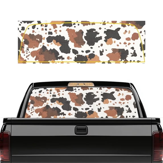 HUIACONG Cow Print Rear Window Decals Pickup Truck Rear Window Graphics Truck Rear Windows Graphics Decals Personalized Decoration Suitable for Most Pickup Trucks and SUVs