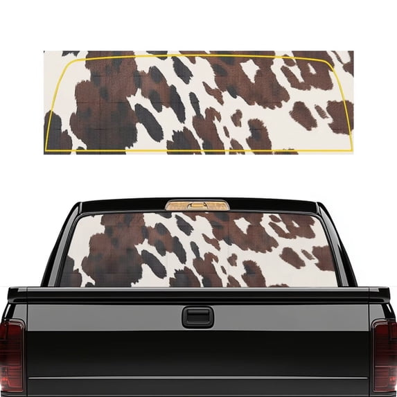 HUIACONG Cow Print Truck Rear Window Sticker Rear Window Sticker Truck Rears Windows Perforated Stickers Wrap Personalized Decoration Fit for Most Pickup Trucks and SUVs