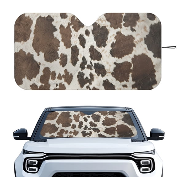 HUIACONG Cowhide UV Reflective Car Front Windshield Sun Shade for Vans Automotive UV Coating Protect Car from Sun Rays Car Windshield Sun Shade Visor Cover