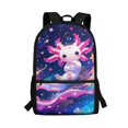 thumbnail image 1 of HUIACONG Cute Axolotl Galaxy School Backpack for Age 6-18 Large Capacity Lightweight Water Resistant Bookbag for Boys Girls Middle High School Back to School Gift, 1 of 6