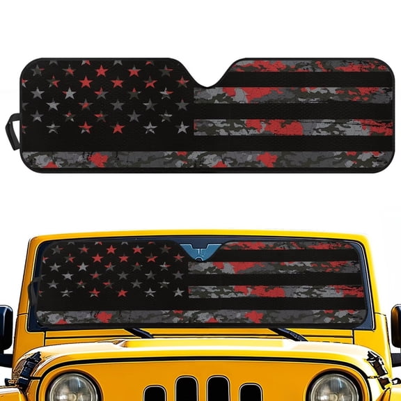 HUIACONG Sea Turtle Front Windshield Sunshade Fit for Jeep Wrangler JL/JLU 2018-2024 & Jeep Gladiator JT 2020-2024, 240T Foldable Window Shade Sun Visor Protector