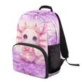 thumbnail image 1 of HUIACONG Cute Cherry Blossom Axolotl School Backpack for Students Age 6-18 Large Capacity Ergonomic Padded Shoulder Straps Water Resistant Bookbag for Elementary Middle High School Daily Use, 1 of 7