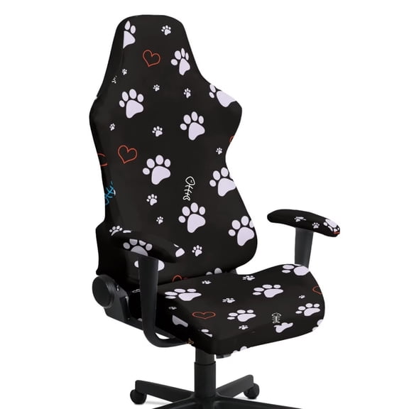HUIACONG Cute Dog Paws Game Chair Seat Covers with Armrest Covers Scratchproof Backrest and Armrest Protector Slipcovers Elastic Fits Most Office/Computer Chairs