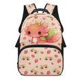 thumbnail image 1 of HUIACONG Cute Strawberry Axolotl Print School Backpack for Boys Girls Ages 6-18 Large Capacity Lightweight Water Resistant Bookbag for Elementary Middle High School Back to School Daily Use, 1 of 7