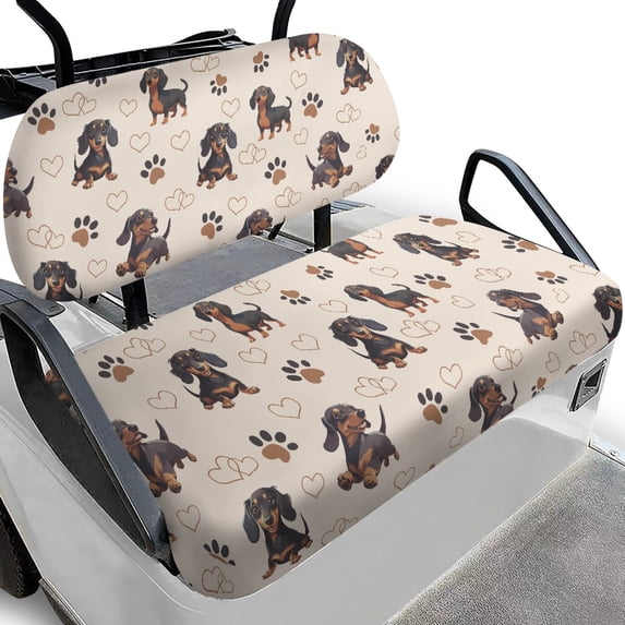 HUIACONG Dachshunds Universal Golf Cart Seat Cover Set for Outdoor Travel, Golf Cart Seat Covers Portable