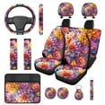thumbnail image 1 of HUIACONG Dahlia Print Car Seat Covers for Women Full Set 14 Pcs Boho Car Accessories Interior Including Steering Wheel Cover Seat Belt Covers Armrest Cover Headrest Covers Coasters Keychain, 1 of 8