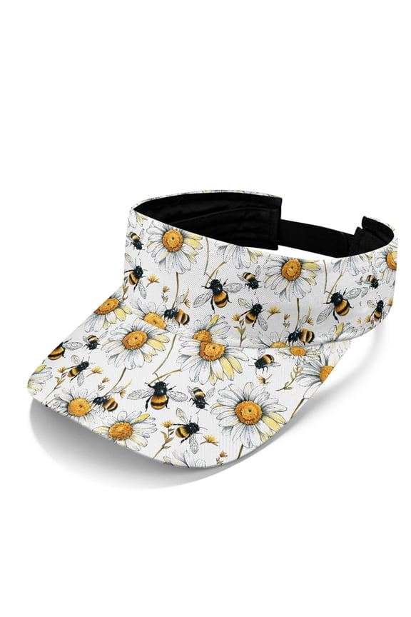 Daisy Bee Sun Protection Sun Visor Cap, Polyester Fabric Stylish Sun Visor Hat Lightweight Open Top Visors for Women