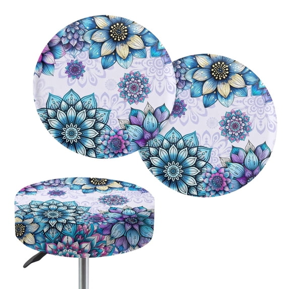 HUIACONG Datura Style Soft Fabric Stool Cushion with Washable, Durable With Elastic Bands Bar Stool Saddle Padded Seat Covers for Home