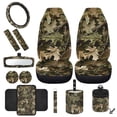 thumbnail image 1 of HUIACONG Dead Leaf Auto Seat Covers Full Set of 12 Pack Auto Steering Wheel Cover Car Seat Belt Pad Car Trash Bin Car Organizer Rearview Mirror Accessories Car Coasters for Cup Holders Keychain, 1 of 6