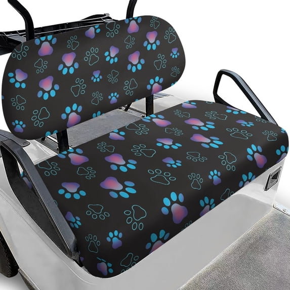HUIACONG Dog Paw Print Soft Comfortable Golf Cart Seat Covers, Universal Fit Sports Accessories Washable Golf Cart Seat Covers 2 Piece for EZGO TXT/RXV Front Seat Cushion 2-Seat Golf Carts
