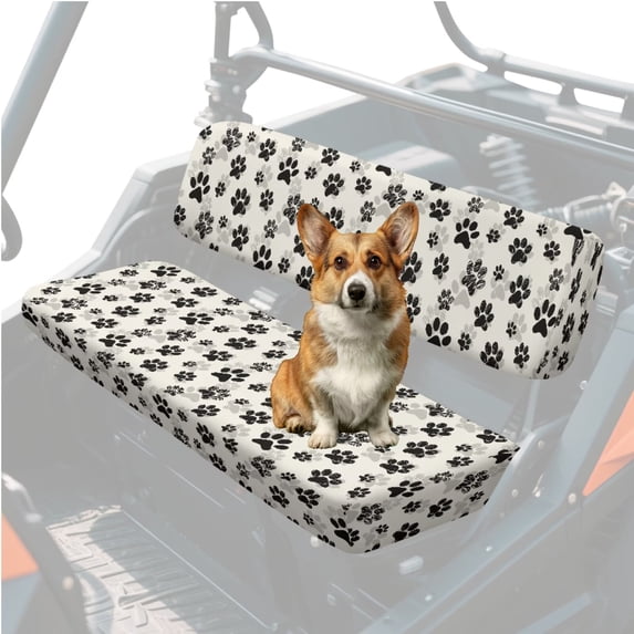 HUIACONG Dog Paw Print UTV Seat Covers Waterproof Breathable 2 PSC UTV Seat Covers Non-Slip Soft Fit for Kawasaki Mule 3000 3010 3020